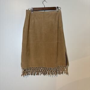 Dollhouse Y2K Suede Leather Skirt fringe 28” Waist Cowboy Cowgirl Western Rodeo